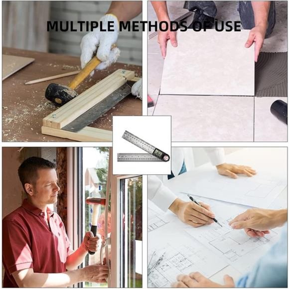 2 in 1 Digital Protractor, 7Inch / 200mm Stainless Steel Digital Angle Ruler - Picture 6 of 6